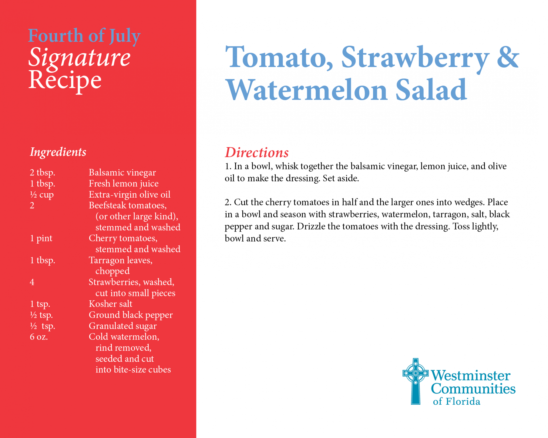 Fourth of July Recipes6 - Tomato, Strawberry and Watermelon Salad